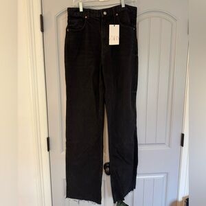 Zara Full Length TRF High Rise Wide Leg Jeans